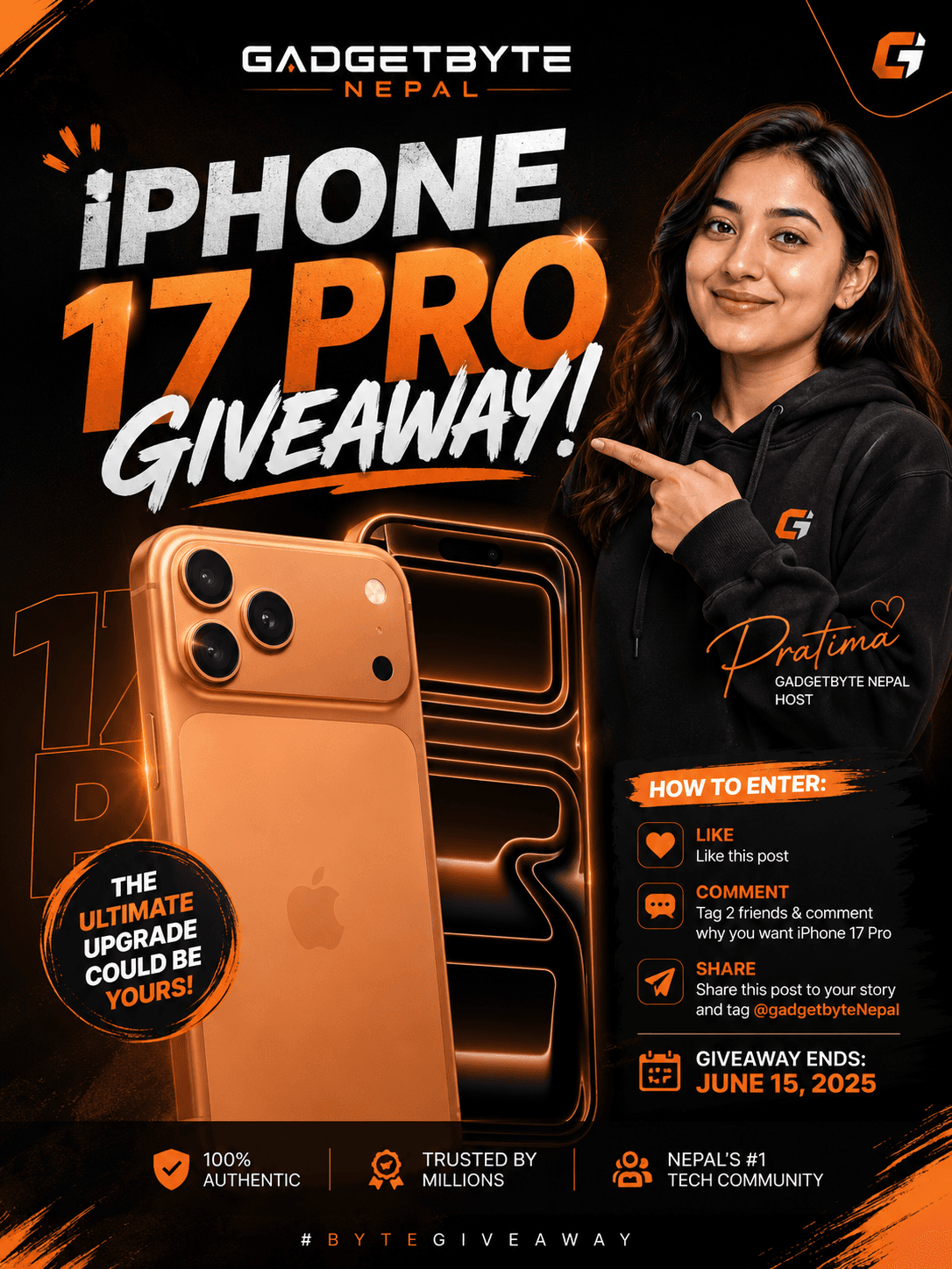 iPhone 17 Pro giveaway promotional poster
